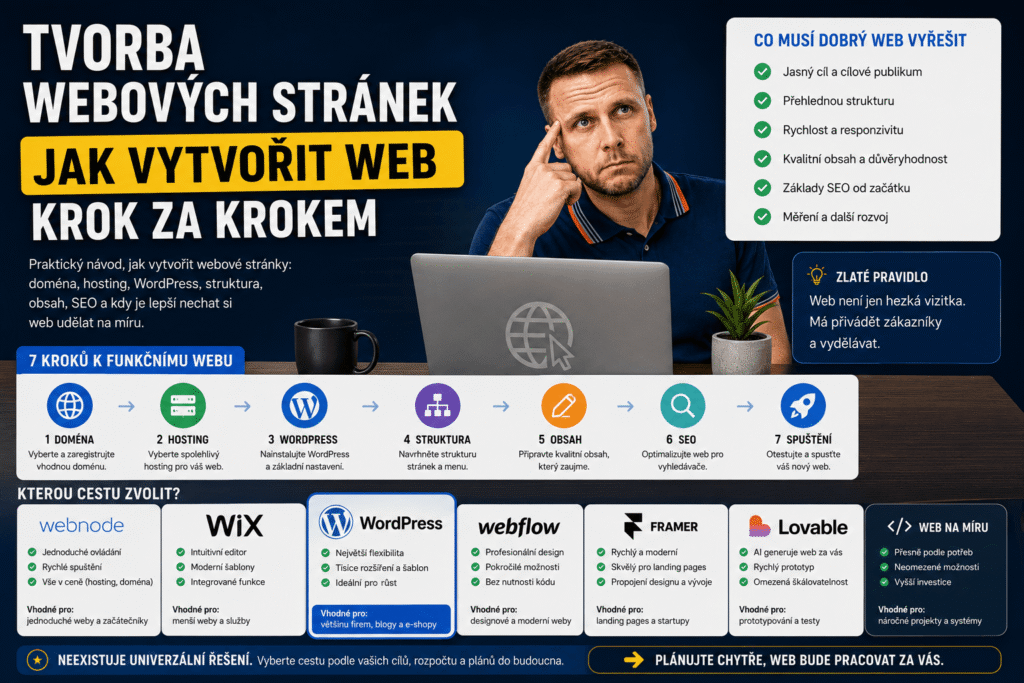 Tvorba webových stránek: jak vytvořit web krok za krokem