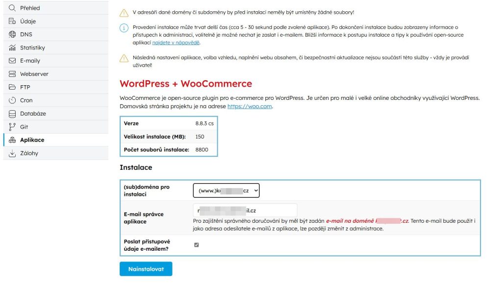 Cesky Hosting Instalace WordPress A Woocommercejpg