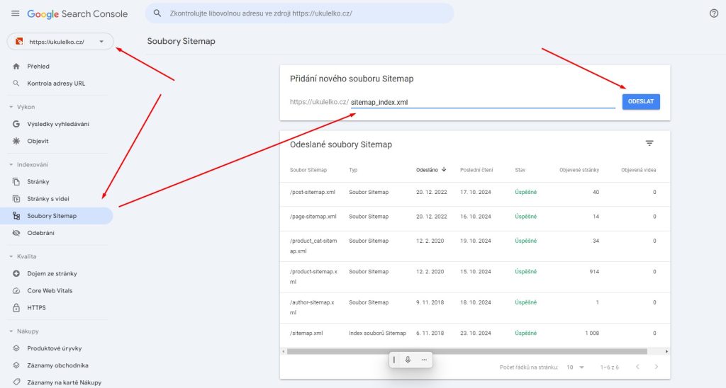 Postup Google Search Console