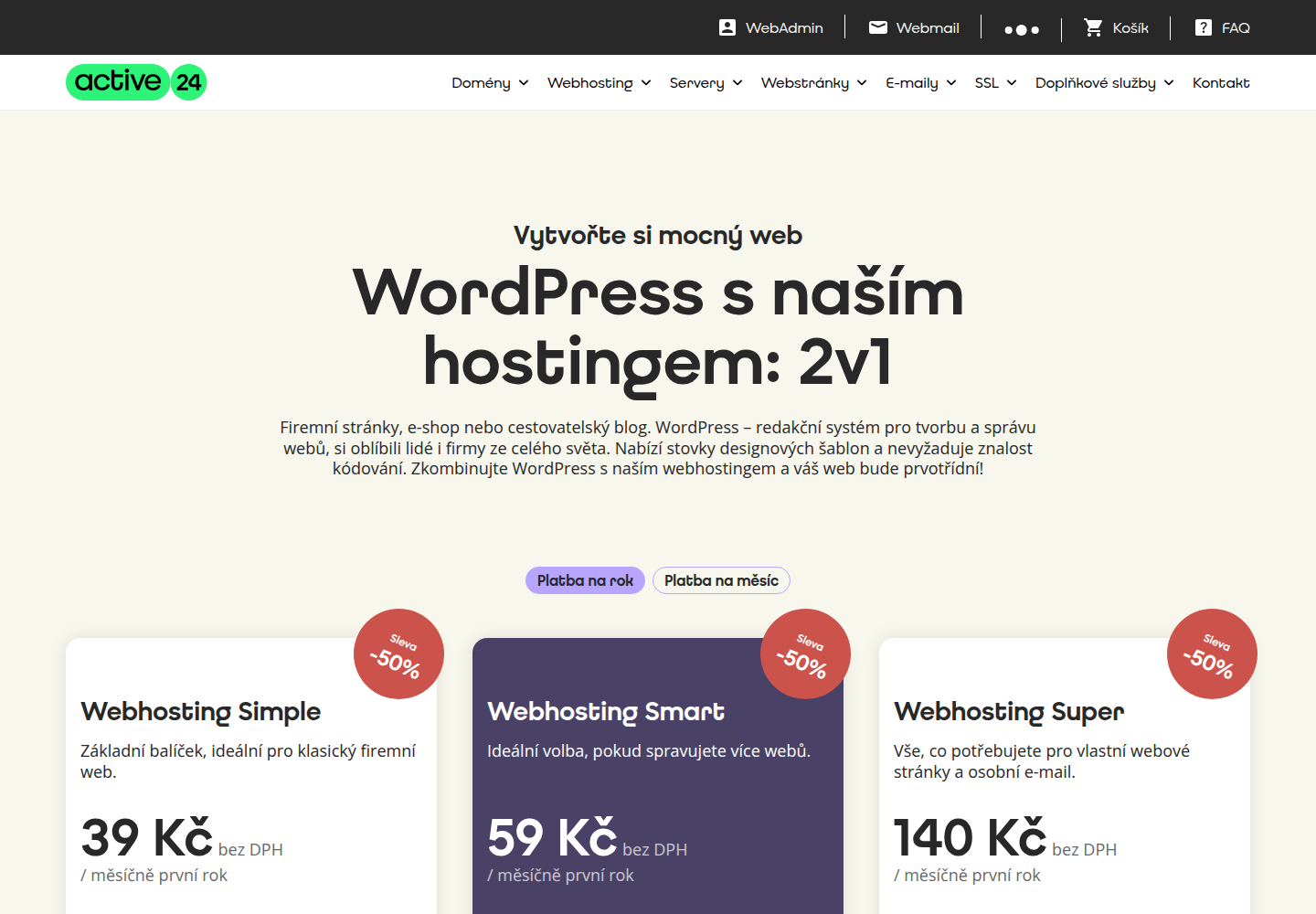 Active24 WordPress hosting