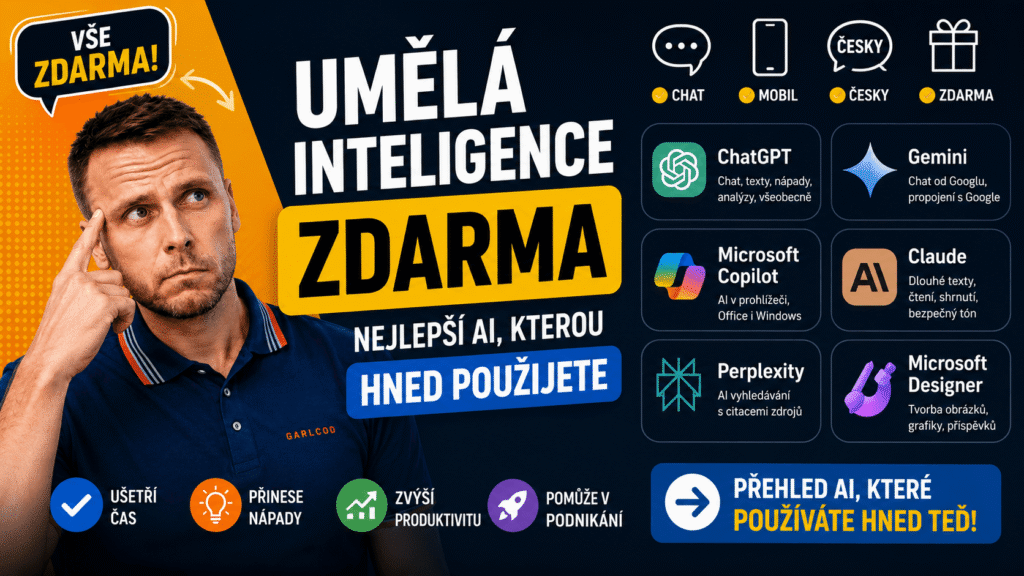 Umělá inteligence zdarma: nejlepší AI, kterou hned použijete (chat, mobil, česky)