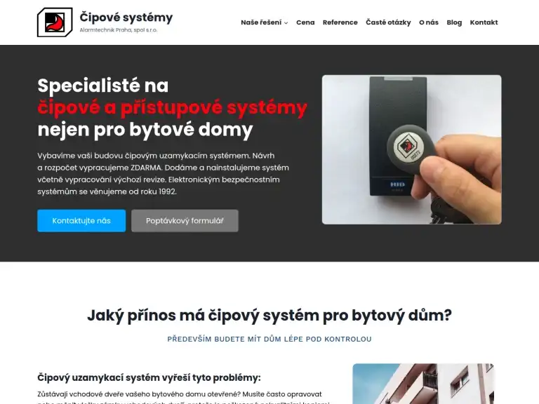 Web Cipove-systemy.cz, čipové a docházkové systémy